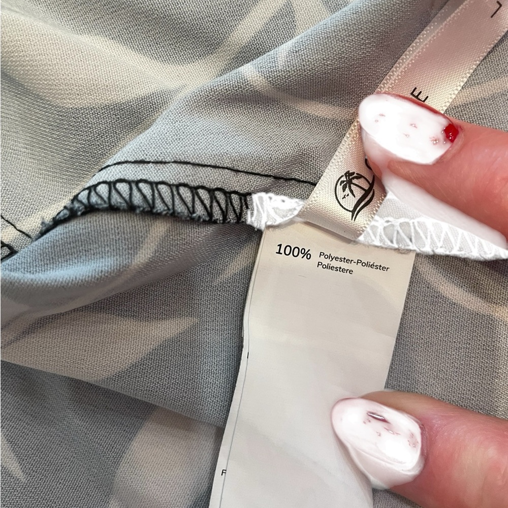 Cupshe Black White Leaf Print Swim Midi Sarong Coverup Tie Waist L NWOT - Picture 9 of 11